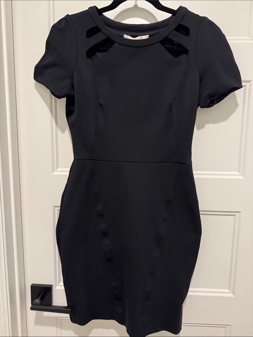 Black Cutout Short Sleeve Sheath Dress